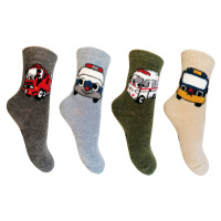Chlapecké flísové ponožky Aura.Via - GFB9120, khaki/ béžová/ sv. modrá/ antracit Barva: Mix bare