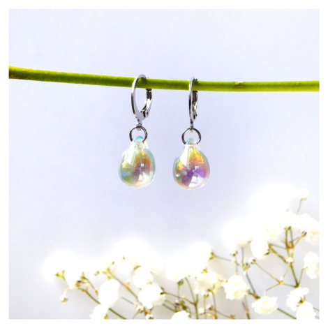 Šperk z pravého českého skla - Náušnice Kouzlo duhy