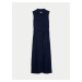Tmavě modré dámské košilové midi šaty s příměsí lnu Marks & Spencer