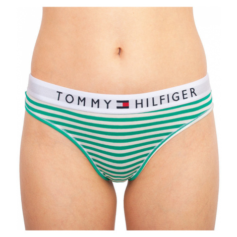 Dámská tanga Tommy Hilfiger zelené proužky (UW0UW02349 0IK)