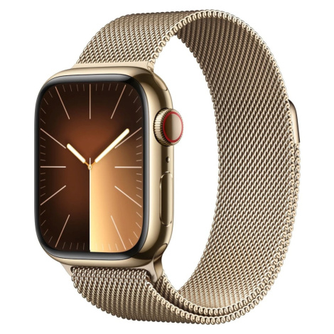 Apple Apple Watch Series 9 Cellular 41mm Zlatá ocel se zlatým milánským tahem