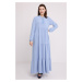 Bigdart Women&#39;s Blue Collar Lace-Up Viscose Length Hijab Dress 1627