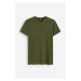 H & M - Tričko's výstřihem do V Slim Fit - zelená