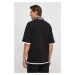 Bavlněné polo tričko Versace Jeans Couture černá barva, 76GAGT01 CJ01T