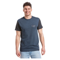 Meatfly pánské tričko Pitstop Navy Heather/Charcoal Heather | Modrá