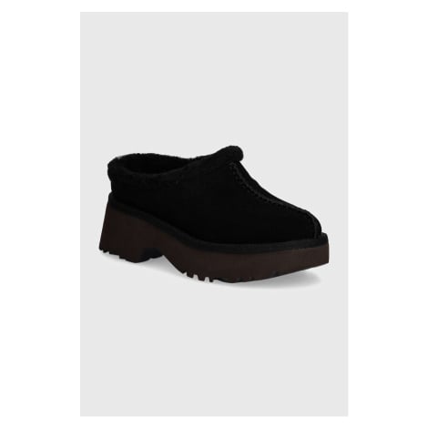 Semišové papuče UGG New Heights Cozy Clog černá barva, 1162510-BLK