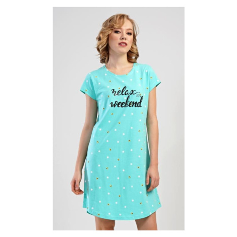 Dámská noční košile Vienetta Secret Relax weekend zelená | zelená
