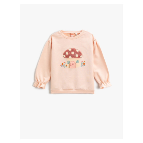 Koton Mushroom Applique Detailed Sweatshirt Cotton