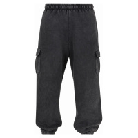 Pánské tepláky // Urban Classics / Acid Washed Cargo Sweatpants black