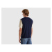 Benetton, Dark Blue Vest In Pure Merino Wool