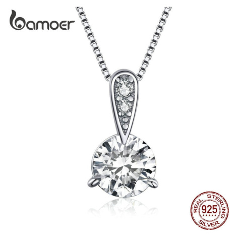 Stříbrný náhrdelník s přívěskem kamínek SCN314 LOAMOER