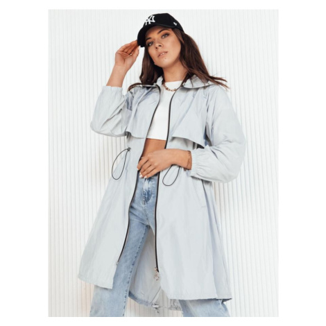 Dlouhá dámská jarní parka v šedé barvě DStreet