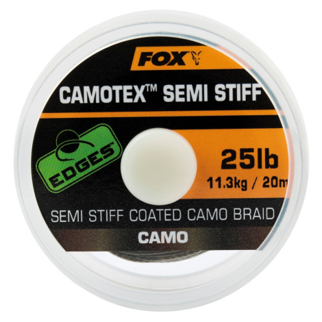 Fox návazcová šňůrka edges camotex semi stiff 20 m-průměr 25 lb / nosnost 11,3 kg
