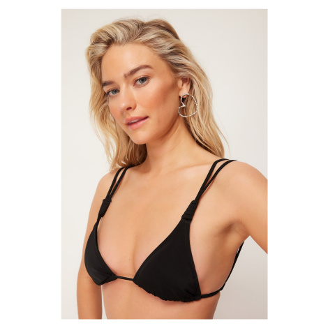 Trendyol Black Triangle Knot Bikini Top