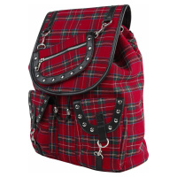 Banned Alternative Red Tartan Backpack Batoh cerná/cervená