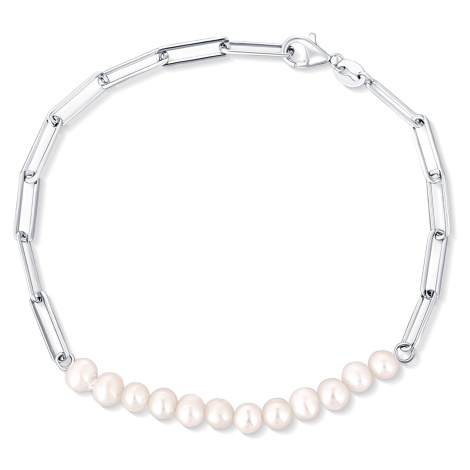 JwL Luxury Pearls Fashion stříbrný náramek s perlami JL0757