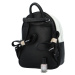 Dámský koženkový batoh s přední kapsou Iris, černo-bílý