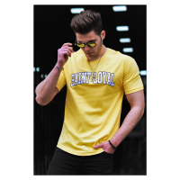 Madmext Printed Men's Yellow T-Shirt 4630