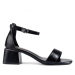 Trendy sandály černé dámské na širokém podpatku