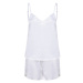 Towel City Dámské saténové krátké pyžamo TC057 White