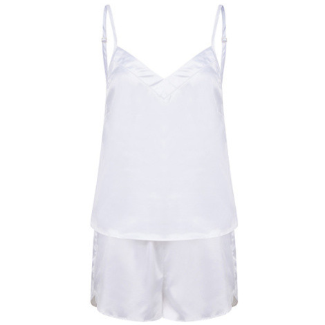 Towel City Dámské saténové krátké pyžamo TC057 White