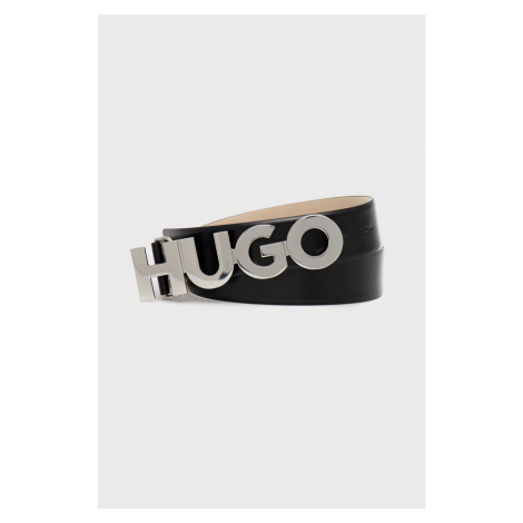 Kožený pásek HUGO dámský, černá barva, 50470629 Hugo Boss
