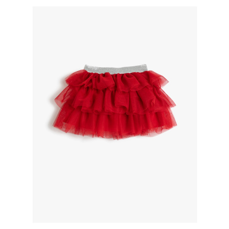 Koton Layered Tutu Skirt, Glittery, Elastic Waist, Cotton Lined.