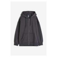H & M - Oversized bunda na zip - šedá