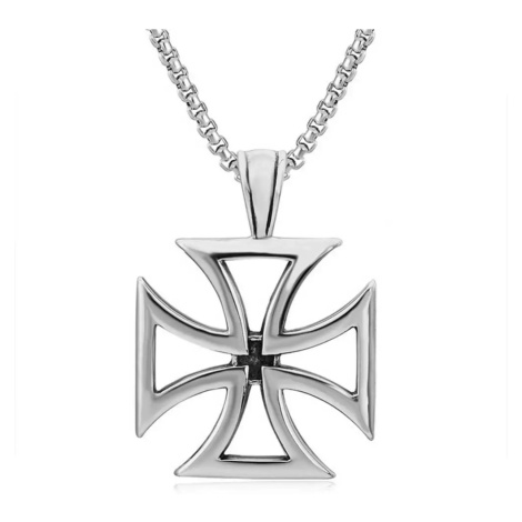 Přívěsek z chirurgické oceli Maltézský kříž - Model BEZ ŘETÍZKU (pouze přívěsek)