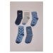 DEFACTO Baby Boy Non-Slip Sole 5-Pack Cotton Long Socks