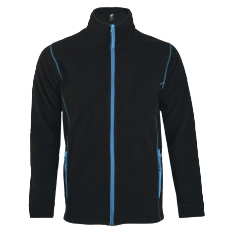 SOĽS Nova Men Pánská fleece mikina SL00586 Black / Aqua SOL'S