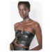 Trendyol Black Faux Leather Bustier