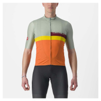 CASTELLI Cyklistický dres s krátkým rukávem - A BLOCCO - bordó/žlutá/zelená/oranžová