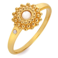 Hot Diamonds Krásný pozlacený prsten s diamantem a perletí Jac Jossa Soul DR280 51 mm