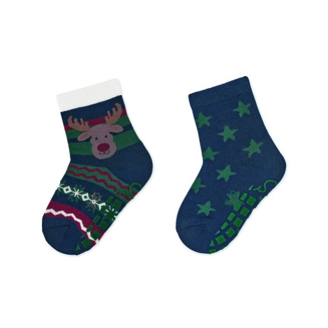 Sterntaler Ponožky ABS Vánoční dvojbalení marine