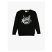 Koton Sweater Round Neck Cat Embroidered Sequins
