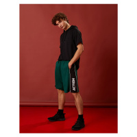 Koton Basic Basketball Shorts with Lace-Up Waist, Print Detail, Breathable Fabric.