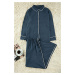 Trendyol Curve Navy Blue Shirt Collar Piping Woven Pajama Set