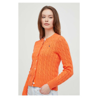 Bavlněný kardigan Polo Ralph Lauren oranžová barva