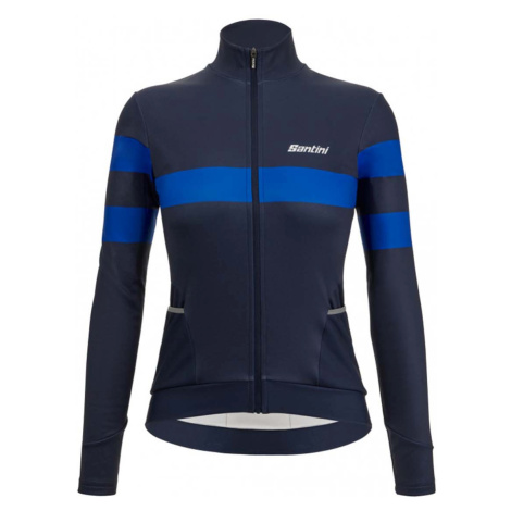 SANTINI Cyklistický dres s dlouhým rukávem zimní - CORAL BENGAL LADY - modrá