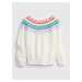 Bílý holčičí svetr pletený se vzorem GAP