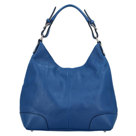 Trendy dámská kožená kabelka přes rameno Centhillia, modrá Delami Vera Pelle