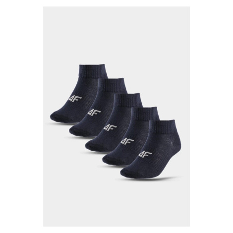 Chlapecké 4F vysoké kotníkové ponožky 5-PACK tmavě modrá Kesi