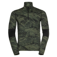 Odlo M BL TOP TURTLE NECK WHISTLER Pánské funkční triko, tmavě zelená, velikost