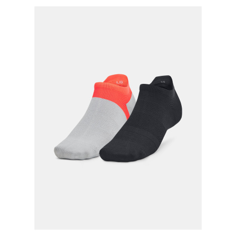 Sada dvou párů ponožek v černé a šedé barvě Under Armour UA AD Run Lite 2pk NS Tab