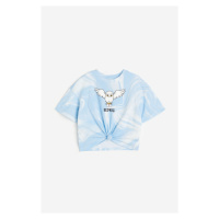 H & M - Tričko's dolní vázačkou - modrá