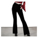 kalhoty dámské KILLSTAR - Thena's Thistle Velvet Bootcut - Black