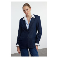 Trendyol Dark Blue Denim Blazer Jacket