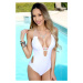 White Strappy Tribal Print Racer Back Monokini