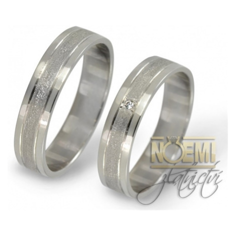 Snubní prsteny z bílého zlata 0111 + DÁREK ZDARMA